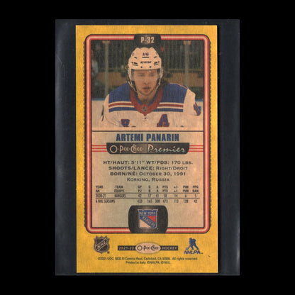 2021-22 O-Pee-Chee Premier ARTEMI PANARIN #P-32 Tallboys Yellow border