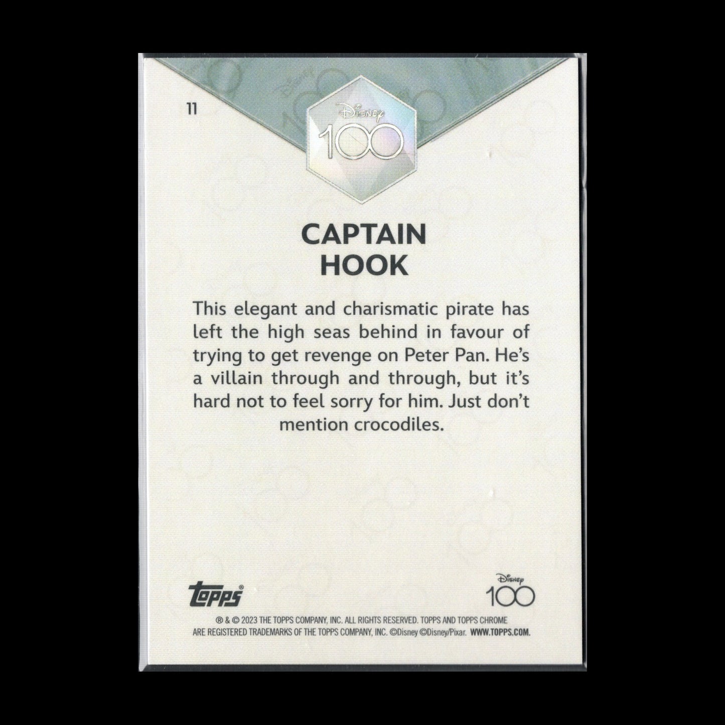 2023 Topps Chrome Disney 100 CAPTAIN HOOK #11 Purple Refractor /299