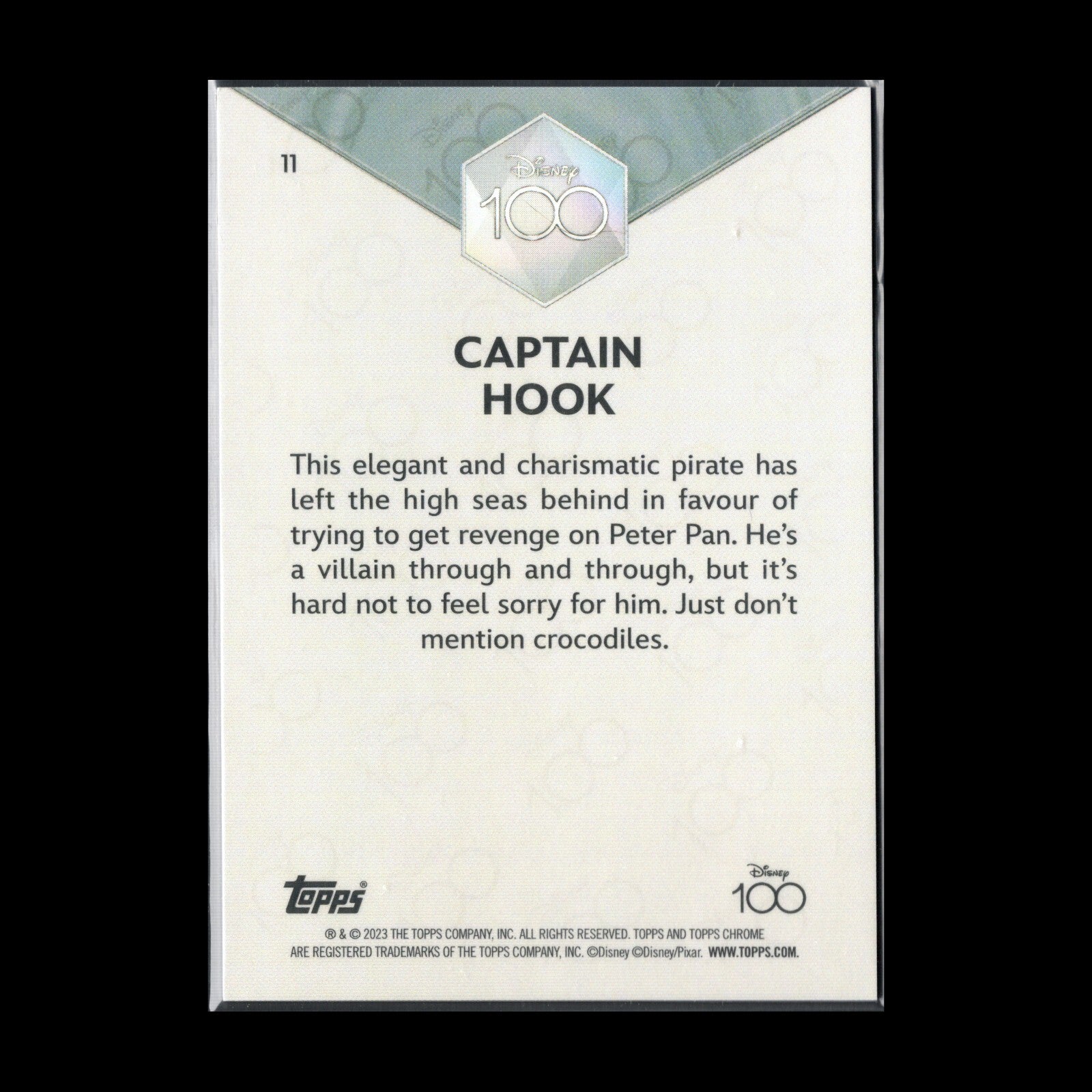 2023 Topps Chrome Disney 100 CAPTAIN HOOK #11 Purple Refractor /299