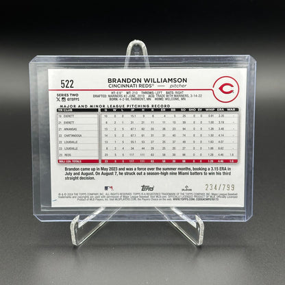 2024 Topps Series 2 BRANDON WILLIAMSON #522 Purple foil  /799 - Cincinnati Reds