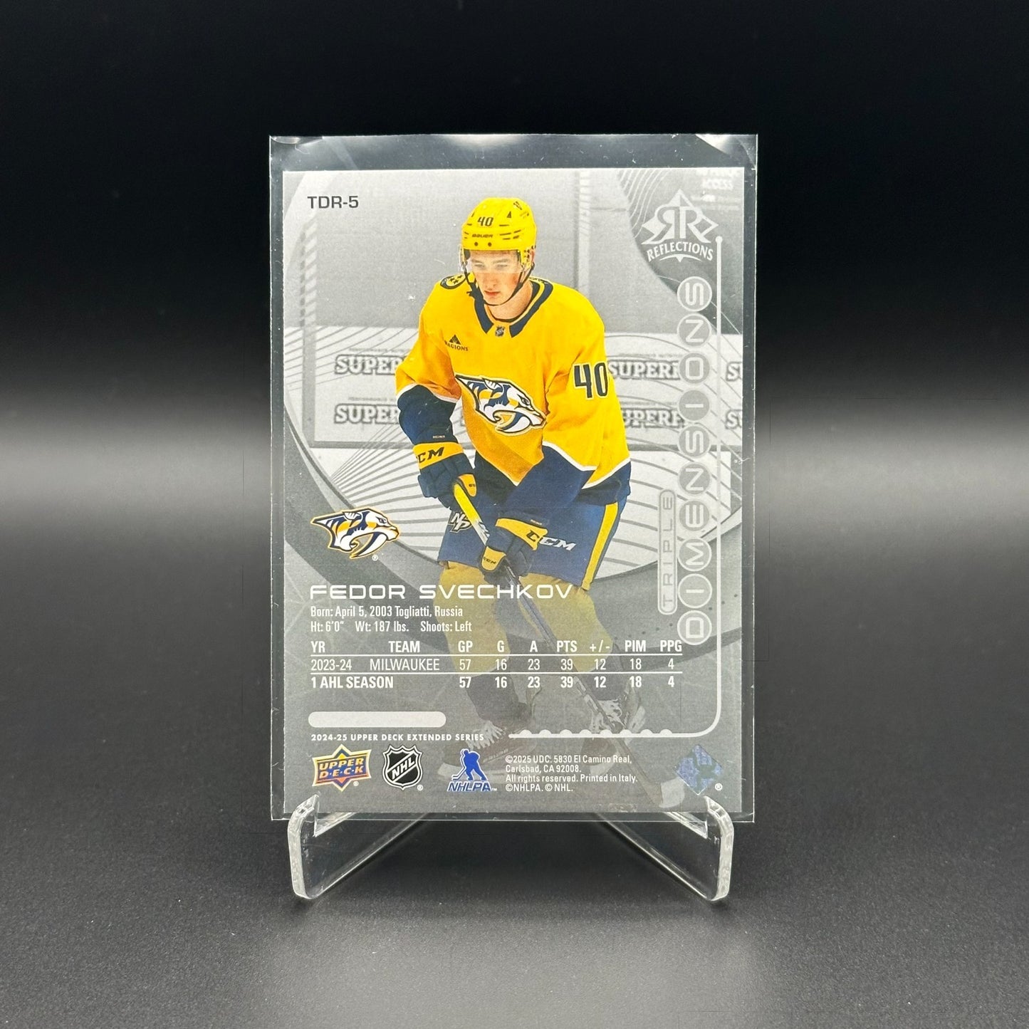 2024-25 UD Extended FEDOR SVECHKOV #TDR-5 Triple Dimensions Reflections Rookie