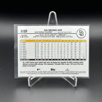 2024 Topps Holiday HA-SEONG KIM #H189 Holiday Tree - San Diego Padres