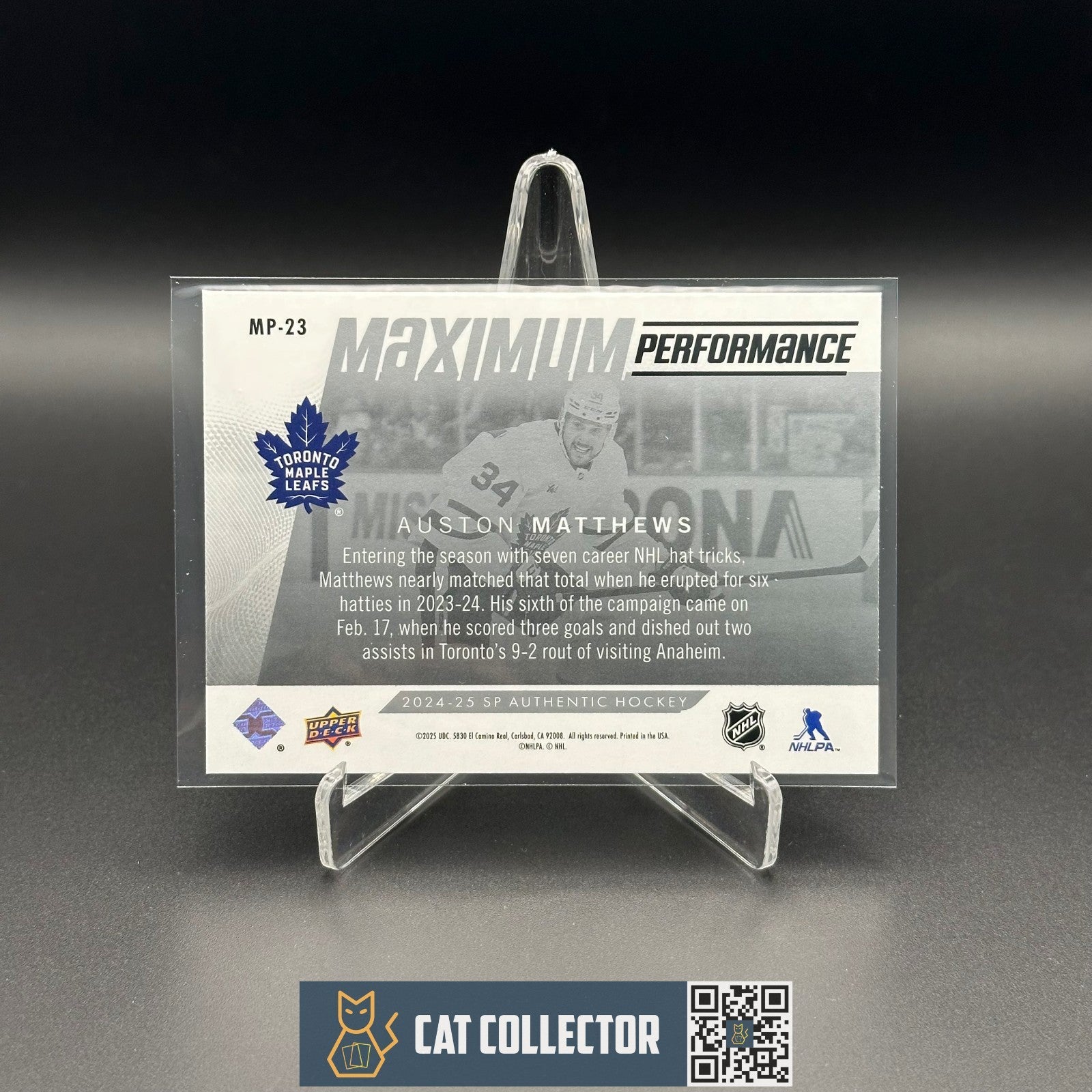 2024-25 UD SP Authentic AUSTON MATTHEWS #MP-23 Maximum performance