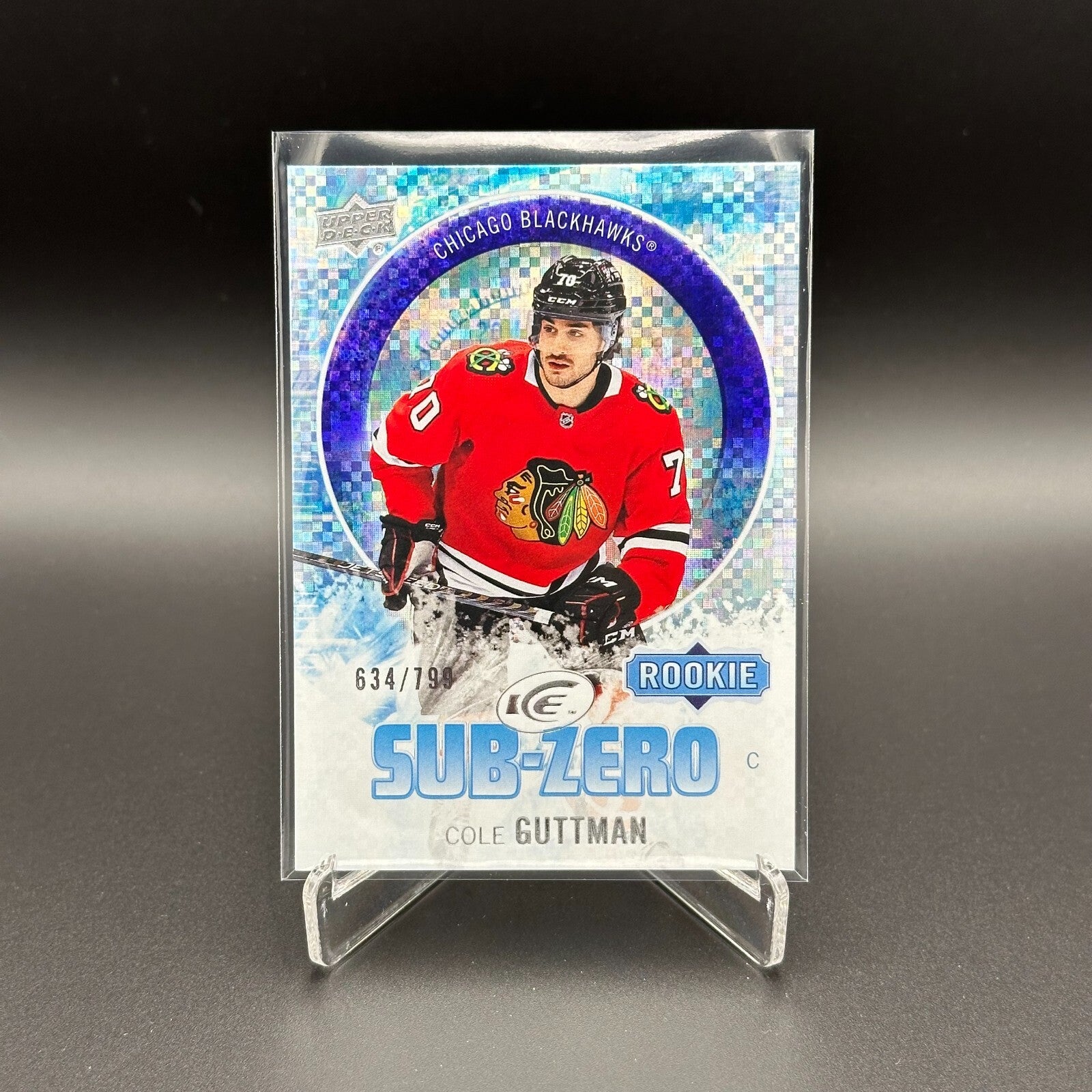 2023-24 UD Ice COLE GUTTMAN #SZ-45 Sub-Zero Rookie RC /799 - Chicago Blackhawks