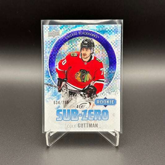 2023-24 UD Ice COLE GUTTMAN #SZ-45 Sub-Zero Rookie RC /799 - Chicago Blackhawks