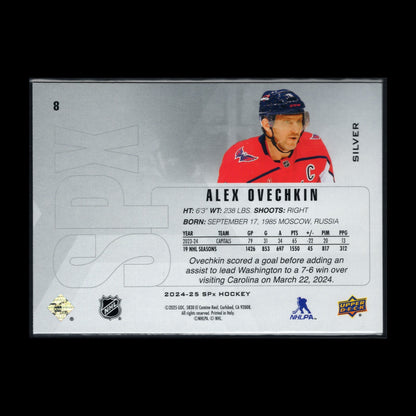 2024-25 Upper Deck SPx ALEX OVECHKIN #8 Silver - Washington Capitals