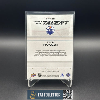 2024-25 UD Credentials ZACH HYMAN #FRT-ZH Front Row Talent - Edmonton Oilers