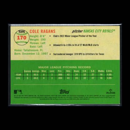 2023 Topps Chrome Platinum COLE RAGANS #170 Orange Wave Refractor RC /25