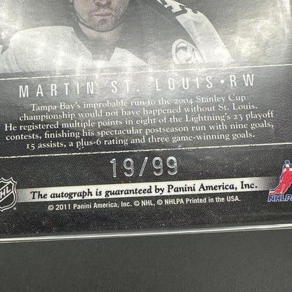 2011-12 Panini Limited MARTIN ST. LOUIS #MS Winners Signatures /99 Hard Signed