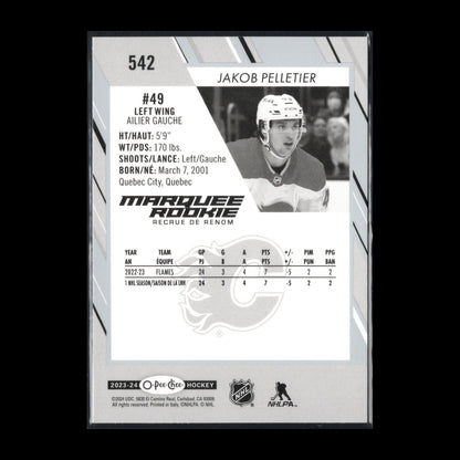 2023-24 O-Pee-Chee JAKOB PELLETIER #542 Marquee rookie RC - Calgary Flames