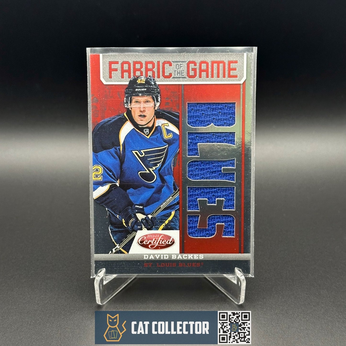 2012-13 Panini Certified DAVID BACKES #FOG-BAC Fabris of the game /150 Jersey