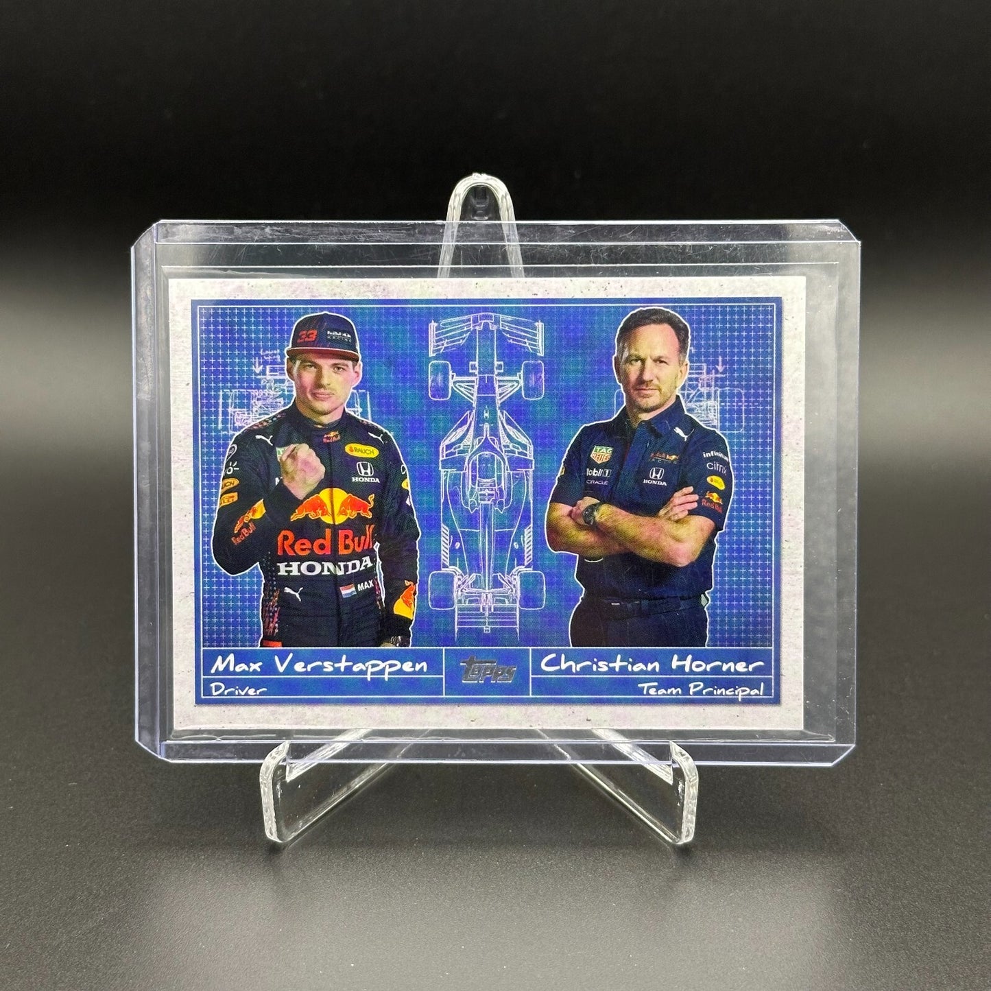 2021 Topps Formula 1 MAX VERSTAPPEN & CHRISTIAN HORNER #D-4 Debrief Red Bull