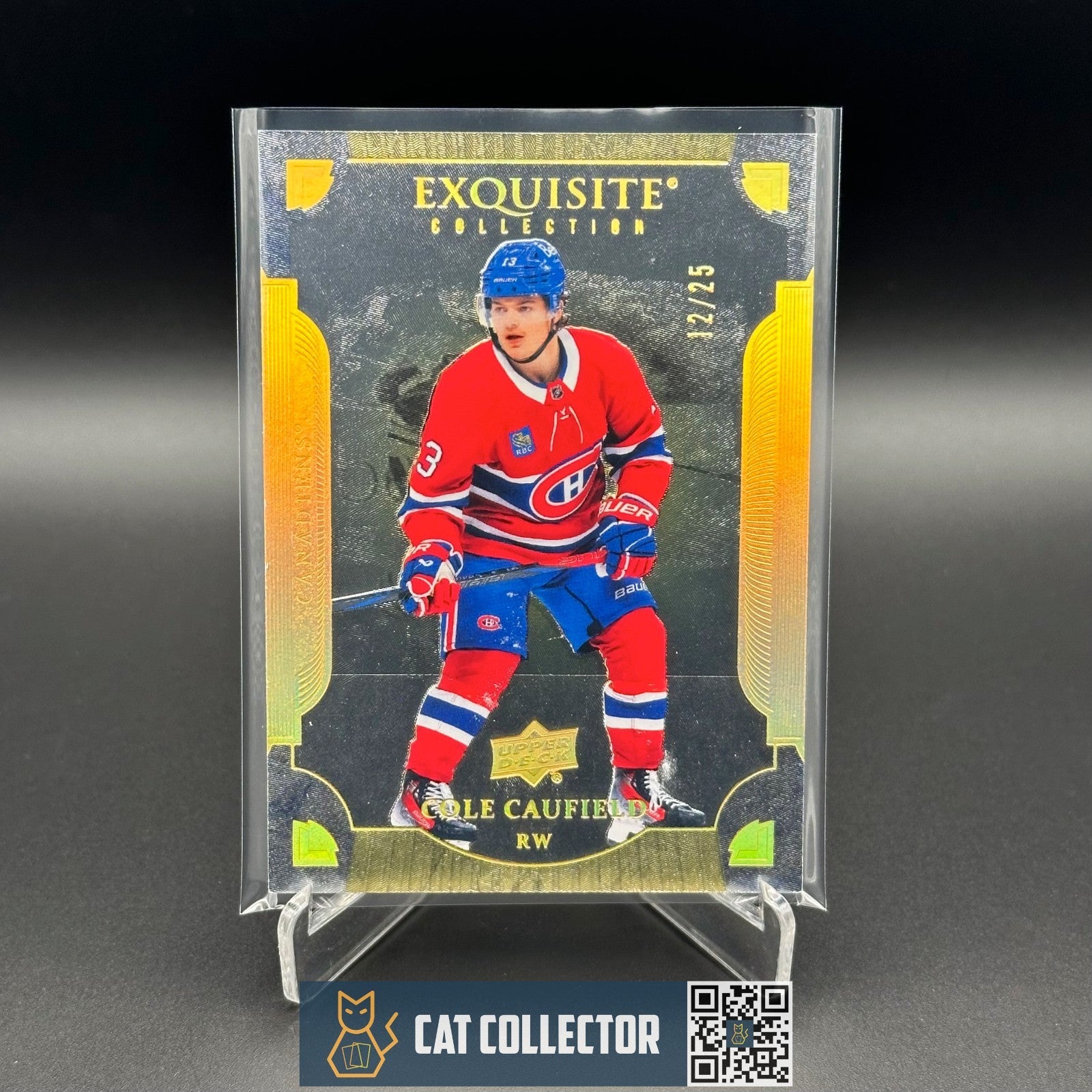 2025-26 UD Exquisite Collection COLE CAUFIELD #V-CC Gold Spectrum /25