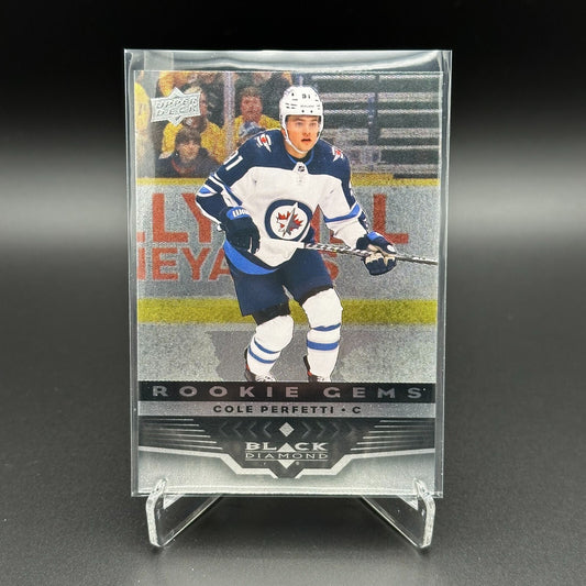 2021-22 UD Extended series COLE PERFETTI #BD-13 Black Diamond RC - Winnipeg Jets