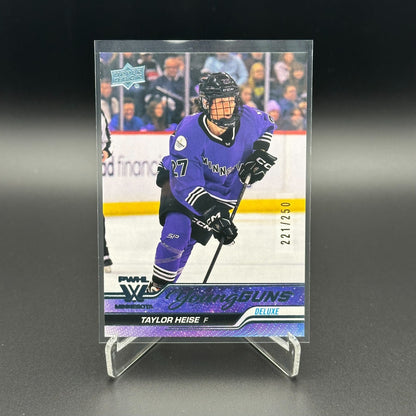 2024-25 UD PWHL TAYLOR HEISE #61 Young guns Deluxe /250 RC MVP - 1st Edition!