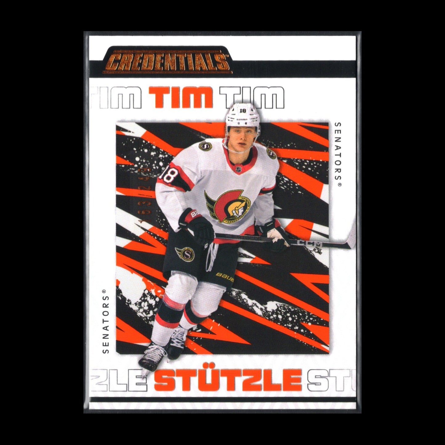 2023-24 UD Credentials TIM STUTZLE #64 Orange /249 - Ottawa Senators