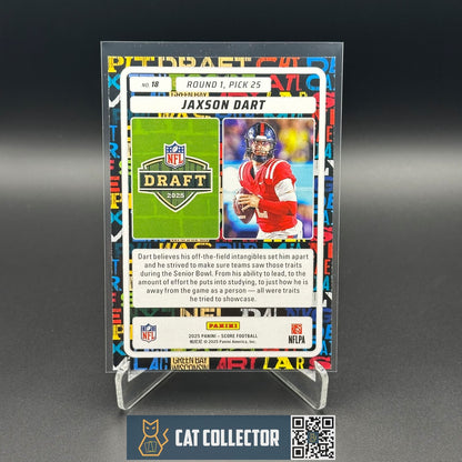 2025 Panini Score JAXSON DART #18 NFL Draft Rookie RC - New York Giants
