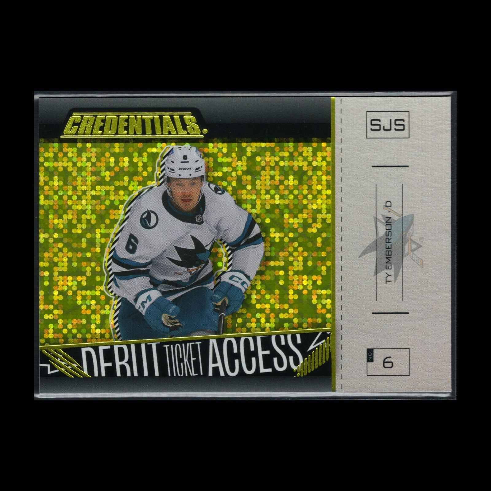 2023-24 UD Credentials TY EMBERSON #120 Horizontal Debut Ticket Access Yellow RC