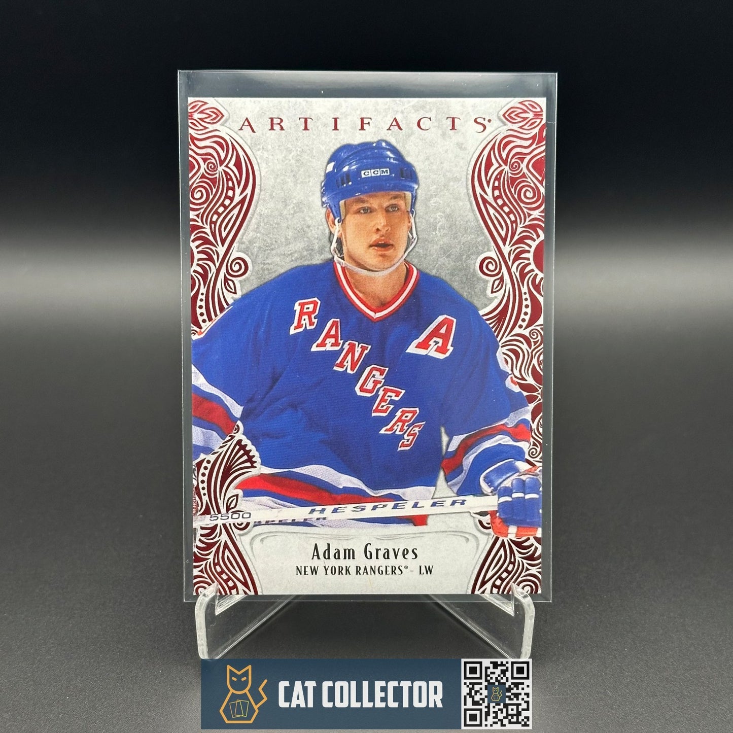 2025-26 UD Artifacts ADAM GRAVES #158 Ruby Red Legends /599