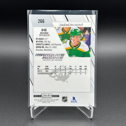 2023-24 OPC Platinum DAEMON HUNT #266 Marquee rookie RC - Minnesota Wild