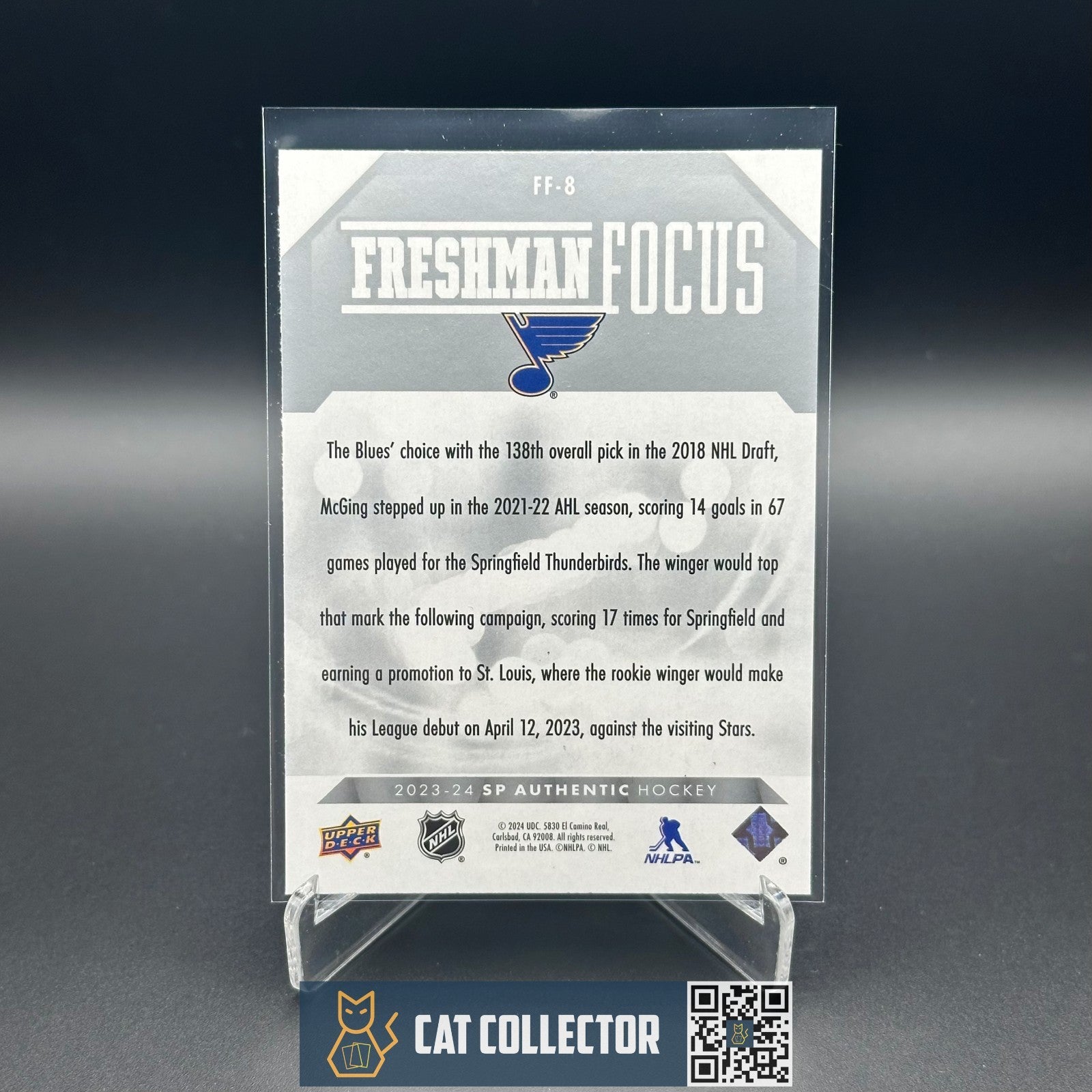 2024-25 UD SP Authentic HUGH MCGING #FF-8 Freshman Focus