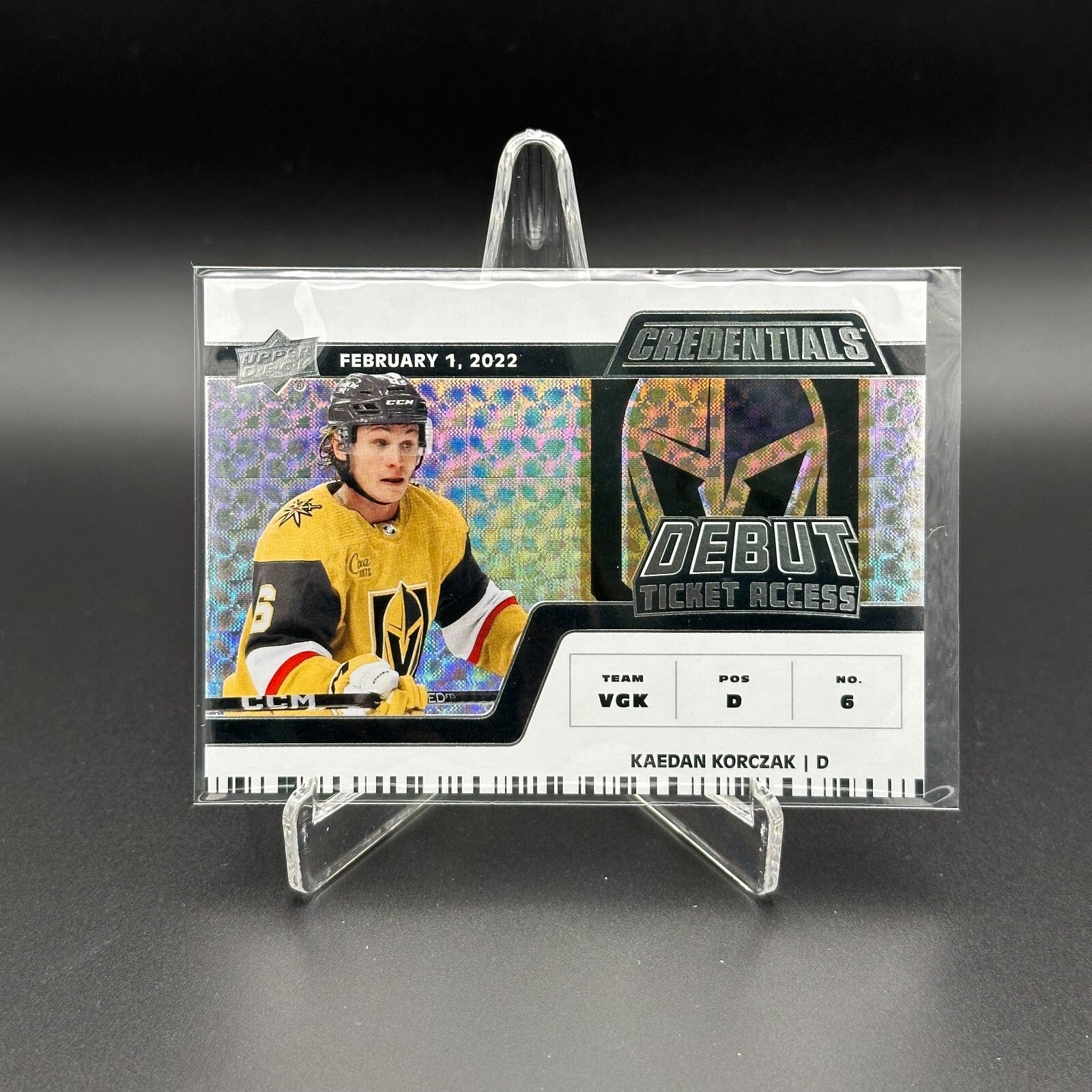 2022-23 UD Credentials KAEDAN KORCZAK #102 Debut Ticket Access RC 834/999