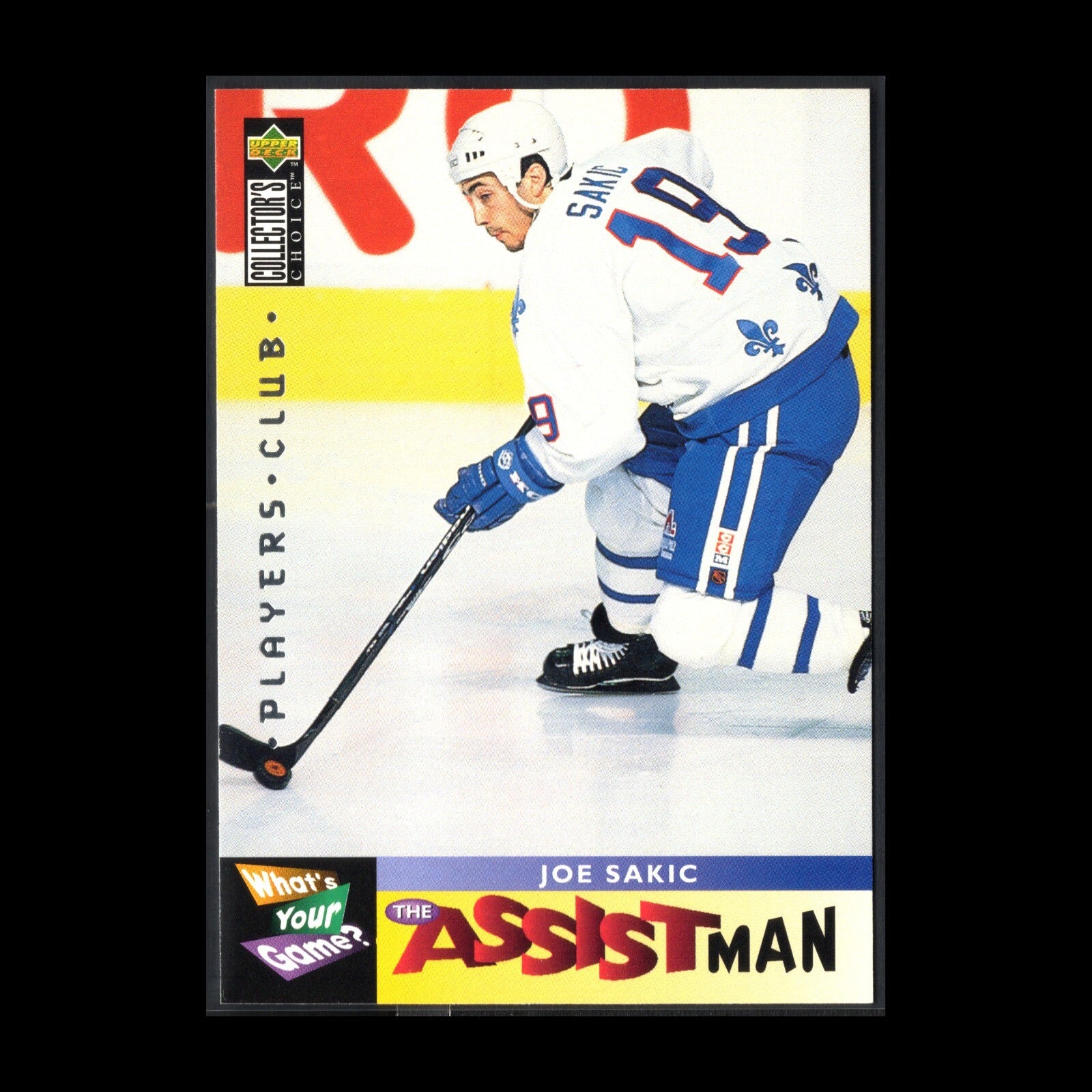 1995-96 UD Collector's Choice JOE SAKIC #362 Players Club - Quebec Nordiques