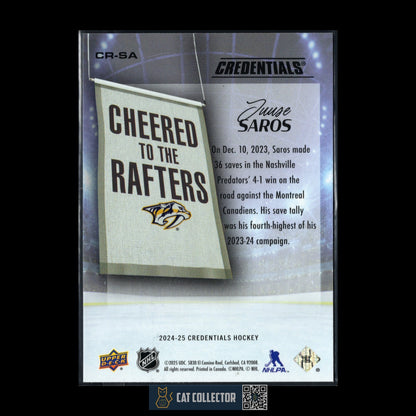 2024-25 UD Credentials JUUSE SAROS #CR-SA Cheered to the Rafters