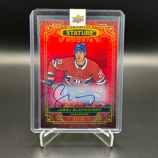 2022-23 Upper Deck Stature JURAJ SLAFKOVSKY #105 Rookie Auto Red /35