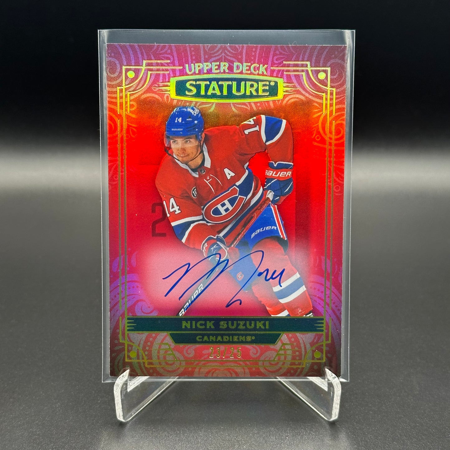 2022-23 Upper Deck Stature NICK SUZUKI #26 Auto Red /25